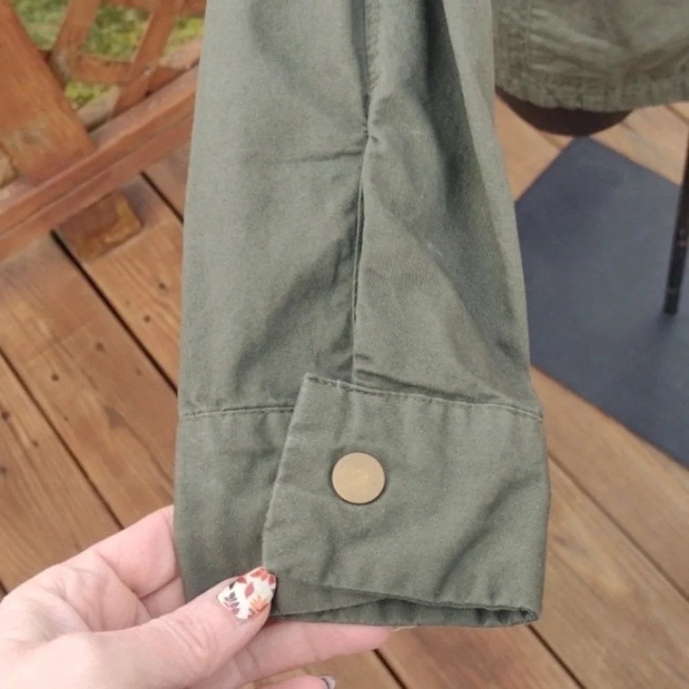 Love Tree Army Green Cotton Military Utility Jacket Size Small